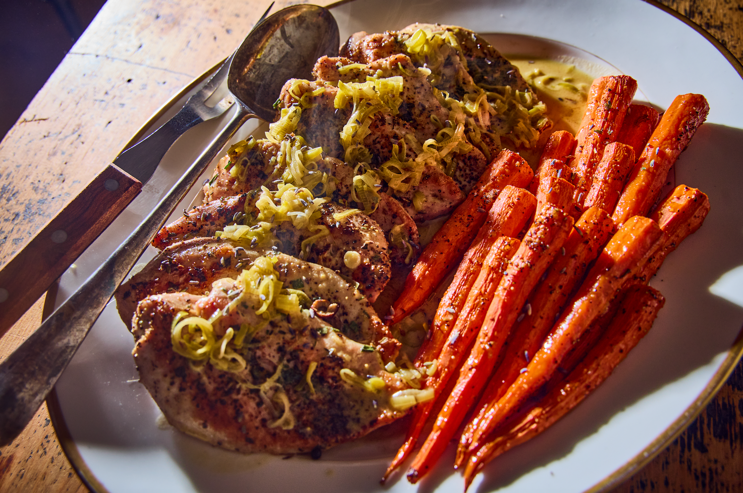 Recipe: Pan Roasted Pheasant with Leek Butter Sauce