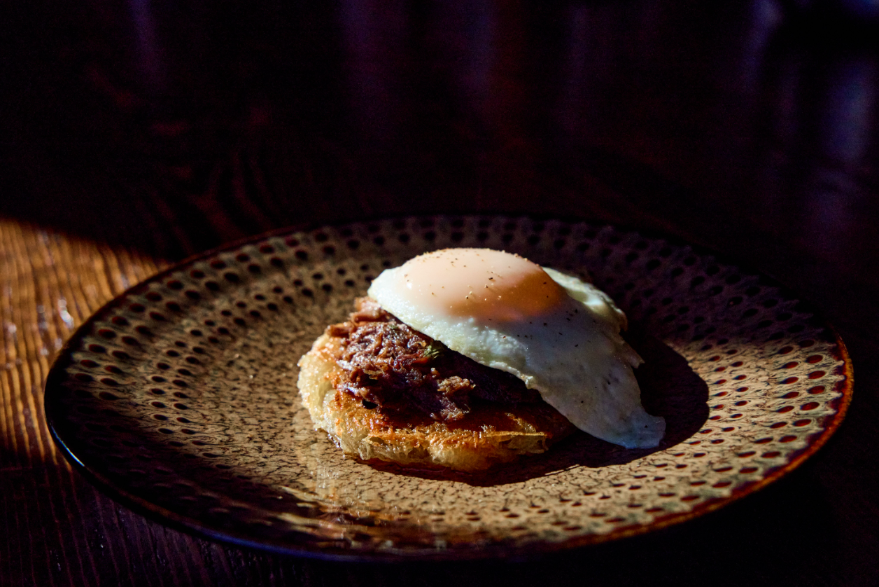 Recipe: Wild Duck Confit with Hash Browns, Chimichurri, and Fried Egg   