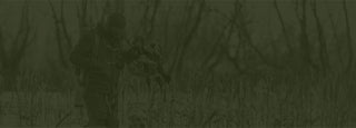 A person stands in a field holding a bird, with a dog beside them and bare trees in the background.