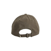 Back view of Tom Beckbe Cotton Twill 6-Panel Hat - Black Lab with adjustable strap, metal buckle, and classic design.