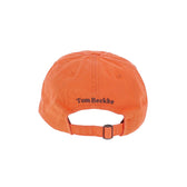 Tom Beckbe Cotton Twill Baseball Hat, orange, mid-rise, with brand logo above adjustable back strap.