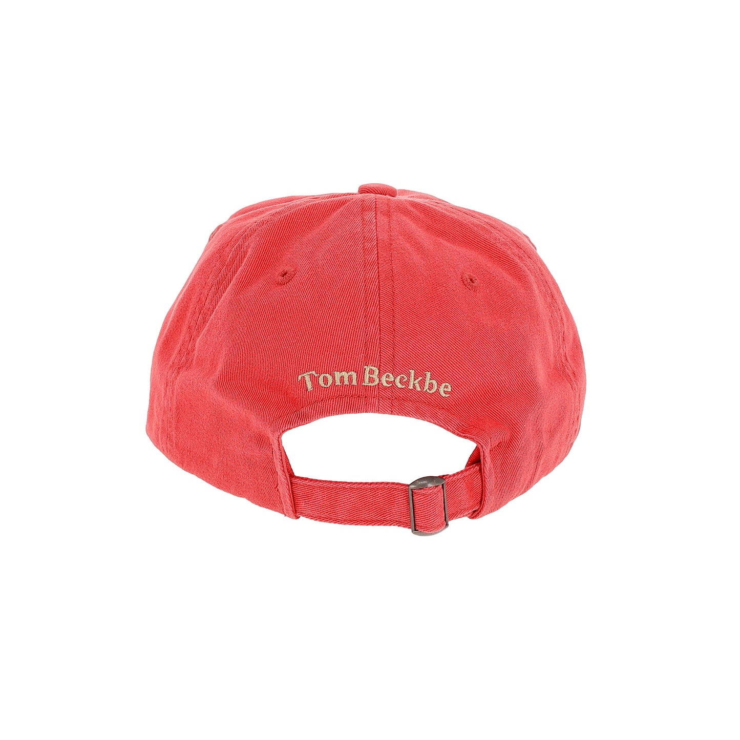 The Tom Beckbe Cotton Twill Baseball Hat features mid-rise cotton and back embroidery above an adjustable strap.
