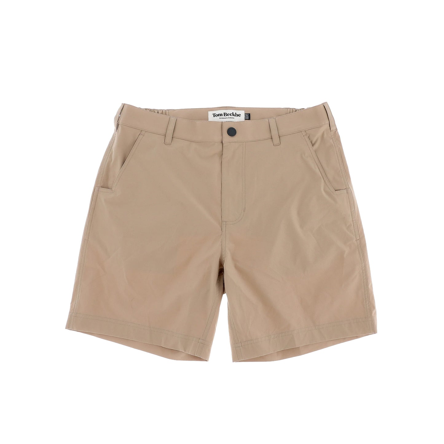 Tom Beckbe Crenshaw Performance Short for men features front pockets, belt loops, and a lightweight, breathable design.