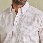 A man wearing the Tom Beckbe Ensley Pinpoint Oxford Shirt with a chest pocket.