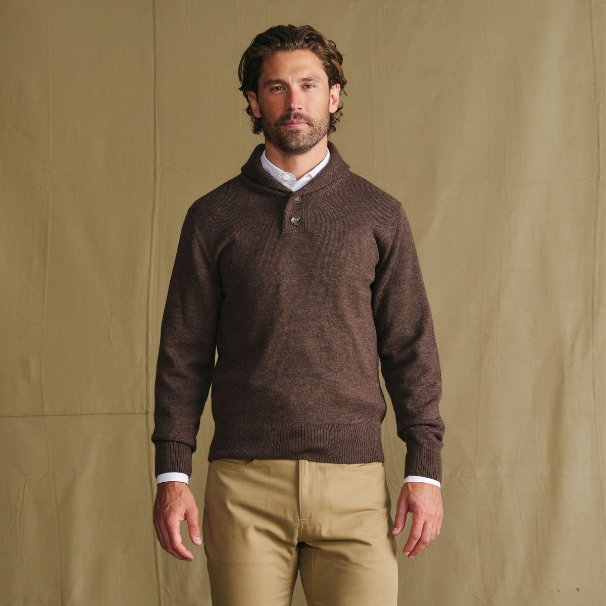 Henry Shawl Sweater in Royal Alpaca