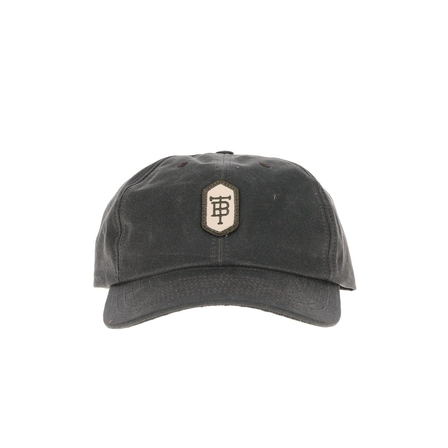 Tom Beckbe Waxed Cotton 6-Panel Baseball Hat with small embroidered BP logo and full-grain leather strap.