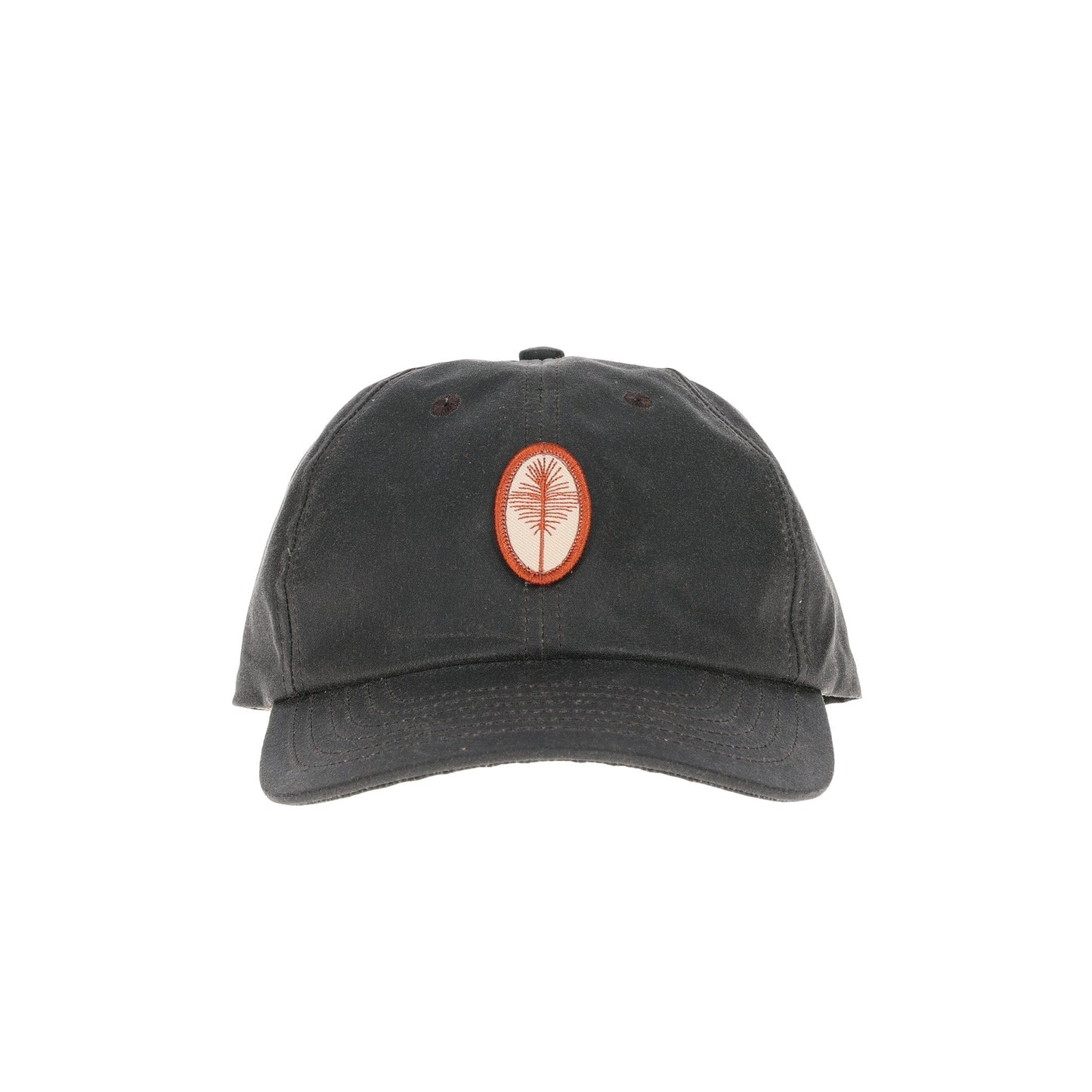 Tom Beckbes Waxed Cotton 6-Panel Baseball Hat features a palm tree emblem.
