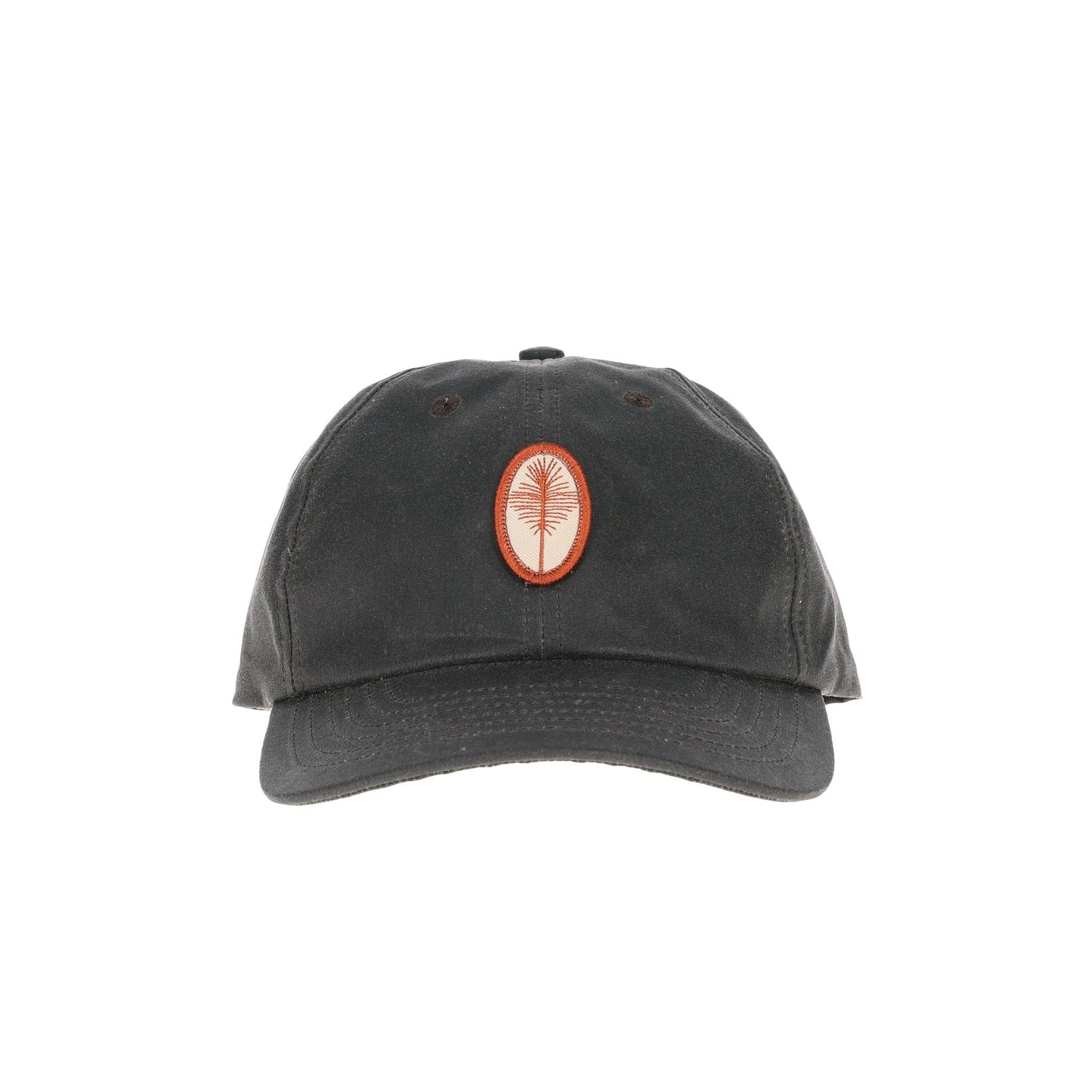 Tom Beckbes Waxed Cotton 6-Panel Baseball Hat features a palm tree emblem.
