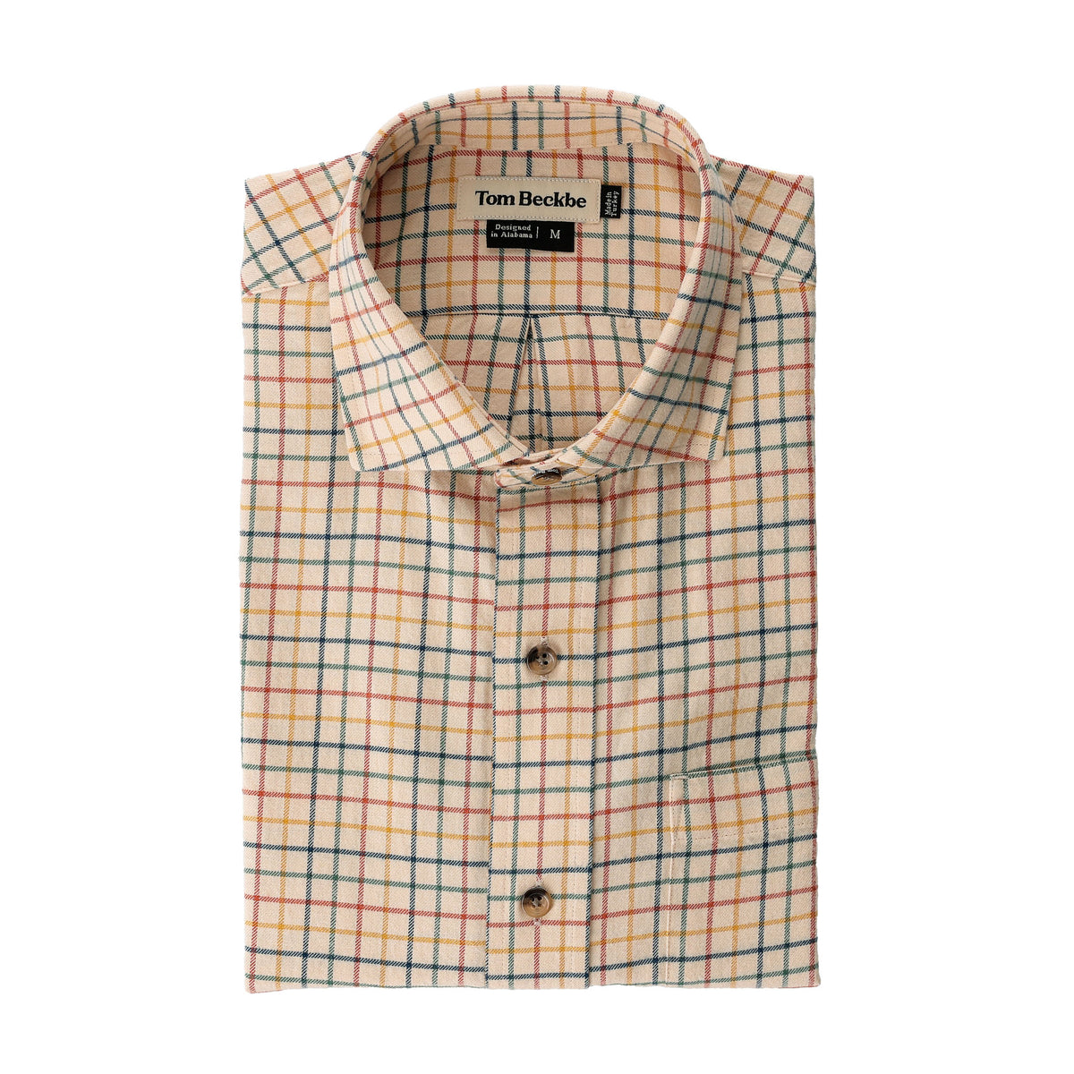 Tom Beckbe Prescott Estate Twill Shirt in beige plaid adds classic fall style to any man’s wardrobe.