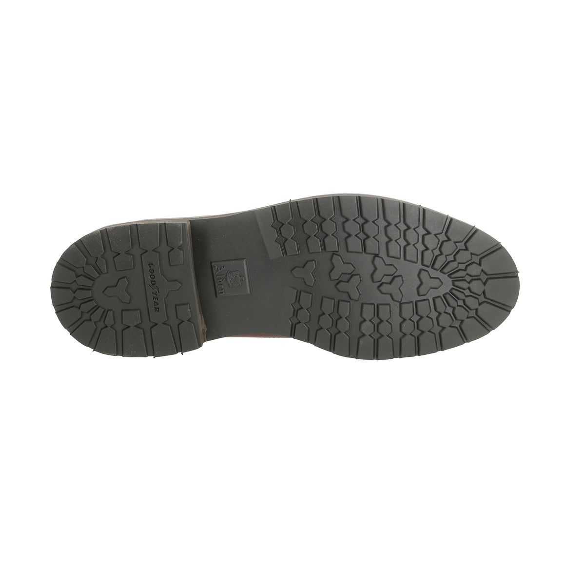 Tom Beckbe Alden Custom Guide Boot features a black rubber sole with patterned tread, shown on a white background.