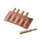 Ammo Wallet holds five standard .30 caliber rifle rounds and is embossed with Tom Beckbe brand logo.