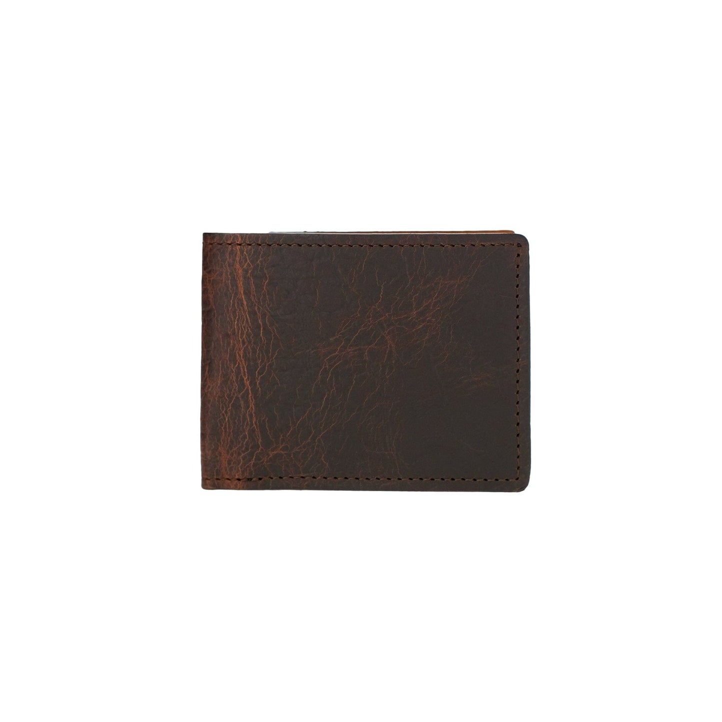 Bison bifold wallet measures 4.25" x 3.25" when folded.